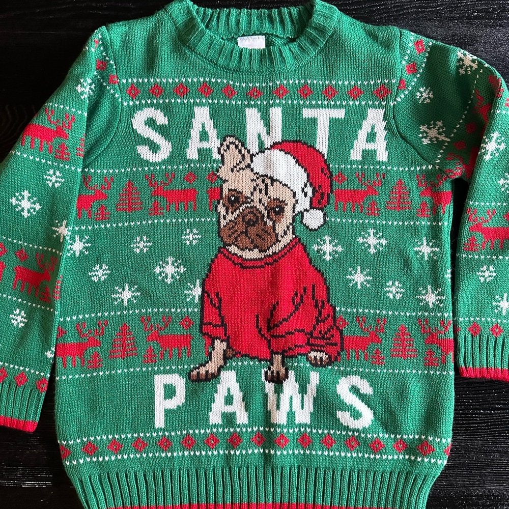 Green Santa Paws Dog Sweater